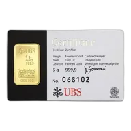 5 Gram UBS Gold Kinebar