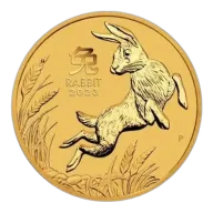 2023 1/2 oz Perth Mint Gold Lunar Rabbit Coin - Series III