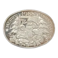 3ozt 1988 Merry Christmas, Silver Art Round | N.A.M
