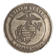 1 oz Silver U.S. Marine Corps MK BARZ Button