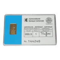 1 Gram Swiss Kantonalbank Gold Bar
