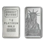1 Gram Credit Suisse Liberty Platinum Bar