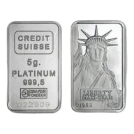 5 Gram Credit Suisse Liberty Platinum Bar