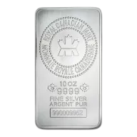 10 oz Royal Canadian Mint Silver Bar - .9999 Fine Silver