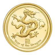 2012 Australia $15 Gold 1/10 oz Lunar Dragon - Series II