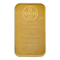 20g Minted Gold Bullion Bar UBS Pre-Owned