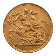 1910 Edward VII Gold Full Sovereign Melbourne Mint
