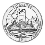 2011 Vicksburg ATB 5 oz Silver Coin - America The Beautiful