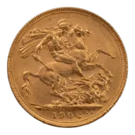 1906 Edward VII Gold Full Sovereign Melbourne Mint