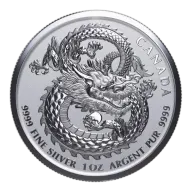 2020 1 Oz Pure Silver High Relief Lucky Dragon Coin - Royal Canadian Mint