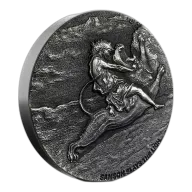 2019 Samson Slays the Lion Biblical Series 2oz Silver Coin