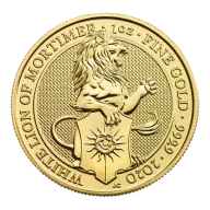 2020 1oz The Queen's Beasts, The White Lion of Mortimer Gold Coin