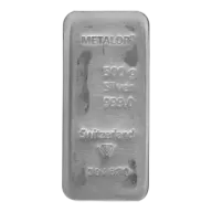 Metalor 500g Cast Silver Bullion Bar