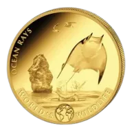 2023 1 oz Geiger Ocean Ray Gold Coin - World's Wildlife