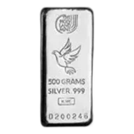 500 gram Silver Bar - Holy Land Mint (Dove of Peace, Cast-Poured)