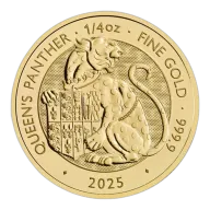 Pre-Owned 2025 UK Tudor Beasts Queen's Panther 1/4oz Gold Coin