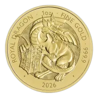2026 UK Tudor Beasts Royal Dragon 1oz Gold Coin
