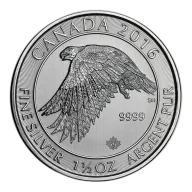 Pre-Owned 2016 Canadian Snow Falcon 1.5oz Silver Coin - VAT Free