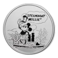 1 oz Silver Round - Steamboat Willie BU