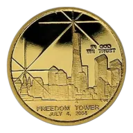 2005 Cook Island Freedom Tower 1/4 oz Gold Coin