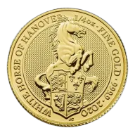 2020 1/4 oz Gold Britain Queen's Beasts: The Horse of Hanover