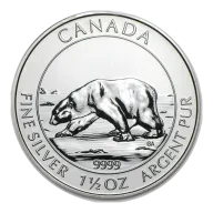 Pre-Owned 2013 Canadian Polar Bear 1.5oz Silver Coin - VAT Free