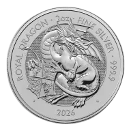 2026 2 oz United Kingdom Silver Tudor Beasts Bullion Coin - The Royal Dragon