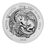 2026 10 oz United Kingdom Tudor Beasts "The Royal Dragon" Silver Bullion Coin