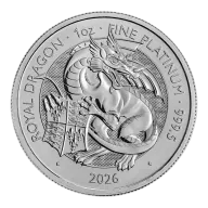 2026 1 oz United Kingdom Tudor Beast "The Royal Dragon" Platinum Bullion Coin