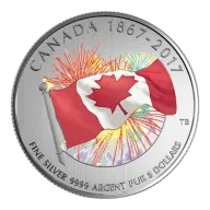 1/4 oz 2017 $5 Proudly Canadian - Pure Silver Glow-in-the-Dark Coin
