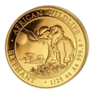 2016 1/25 oz Gold African Wildlife Elephant