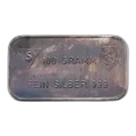 100 gram Silver Bar - Swiss Bank Corporation