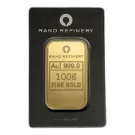 100g Gold Rand Refinery Minted Bar (24ct Pure Gold)