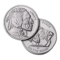 1 oz .999 Fine Silver Round - Buffalo/Indian Head