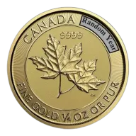 Canada 1/4 Oz Gold Twin Maple Leaf (Random Year)