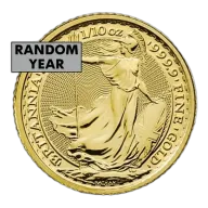 Great Britain 1/10 Oz Gold Britannia BU (Random Year)