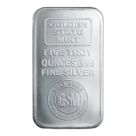 Golden State Mint 5 Oz Silver Logo Bar (New)
