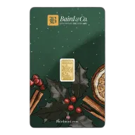 1g Gold Bar Minted Christmas 9999