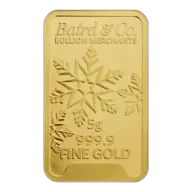 5g Gold Bar Minted Christmas 9999