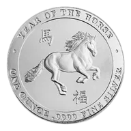 1oz Silver Round Horse 999