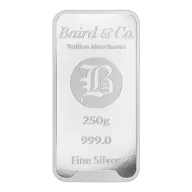 250g Silver Bar Minted 999