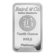 1/10oz Platinum Bar Minted 9995
