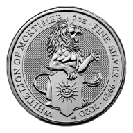 2020 UK Lion of Mortimer 2 oz Silver Bullion Coin