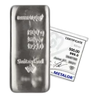 500g Silver Cast Bar | Metalor
