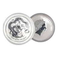 1 oz Perth Mint Dragon 2012 with Lion Privvy Silver Coin