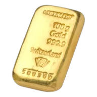 100g Gold Cast Bar | Metalor