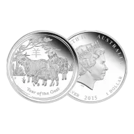 1 oz Perth Mint 2015 Year of the Goat Silver Coin