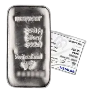 Metalor 250g Silver Bar