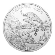 1 oz $100 for $100 Fine Silver Coin - Bald Eagle (2014)