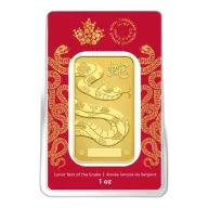 1 oz 2025 Lunar Year of The Snake Gold Bar | Royal Canadian Mint